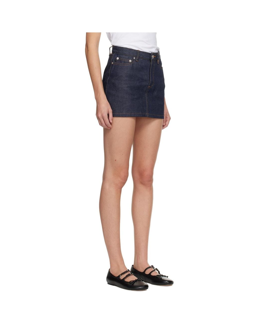 A.P.C. Blue Selvedge Denim Miniskirt