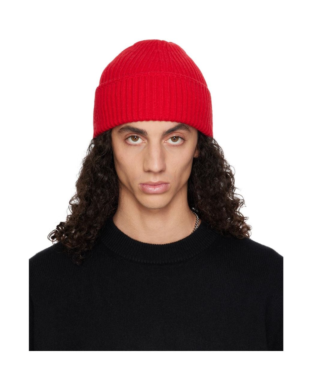 YACAIA Black Y-0004 Merino & Cashmere Beanie for men