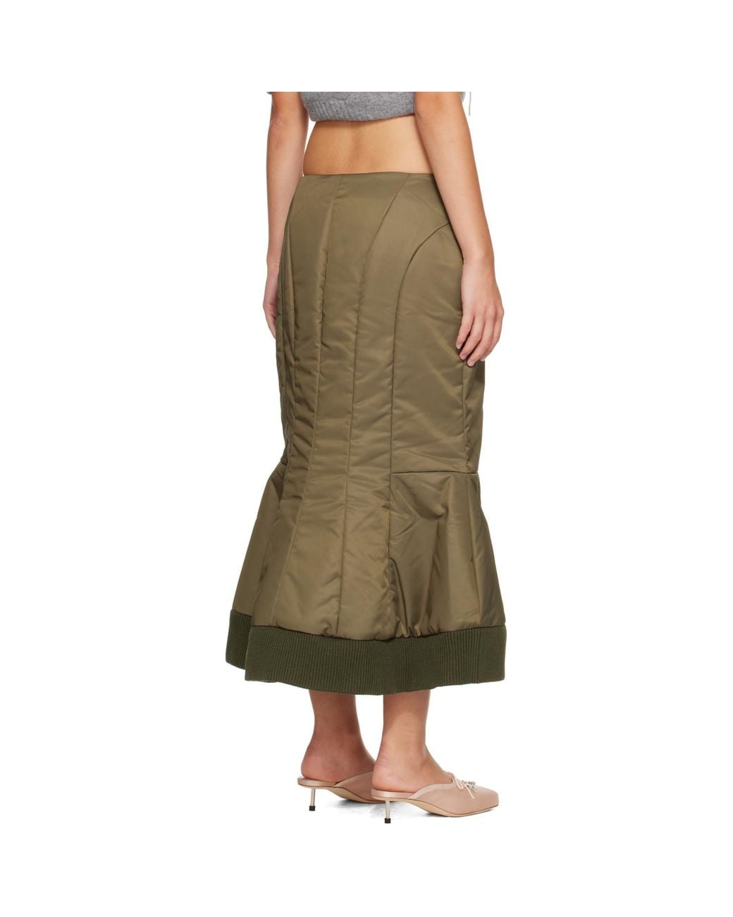 Simone Rocha Green Padded Sculpt Bomber Skirt
