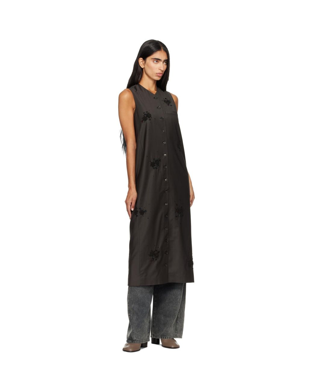 Cordera Black Tailored Embellished Maxi Dress