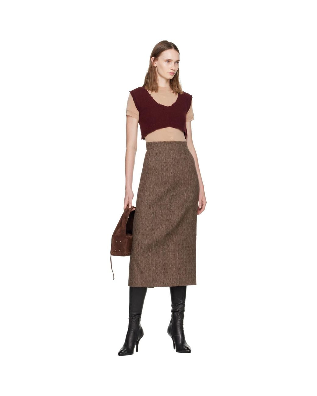 Maison Margiela Brown East West Small Box Bag