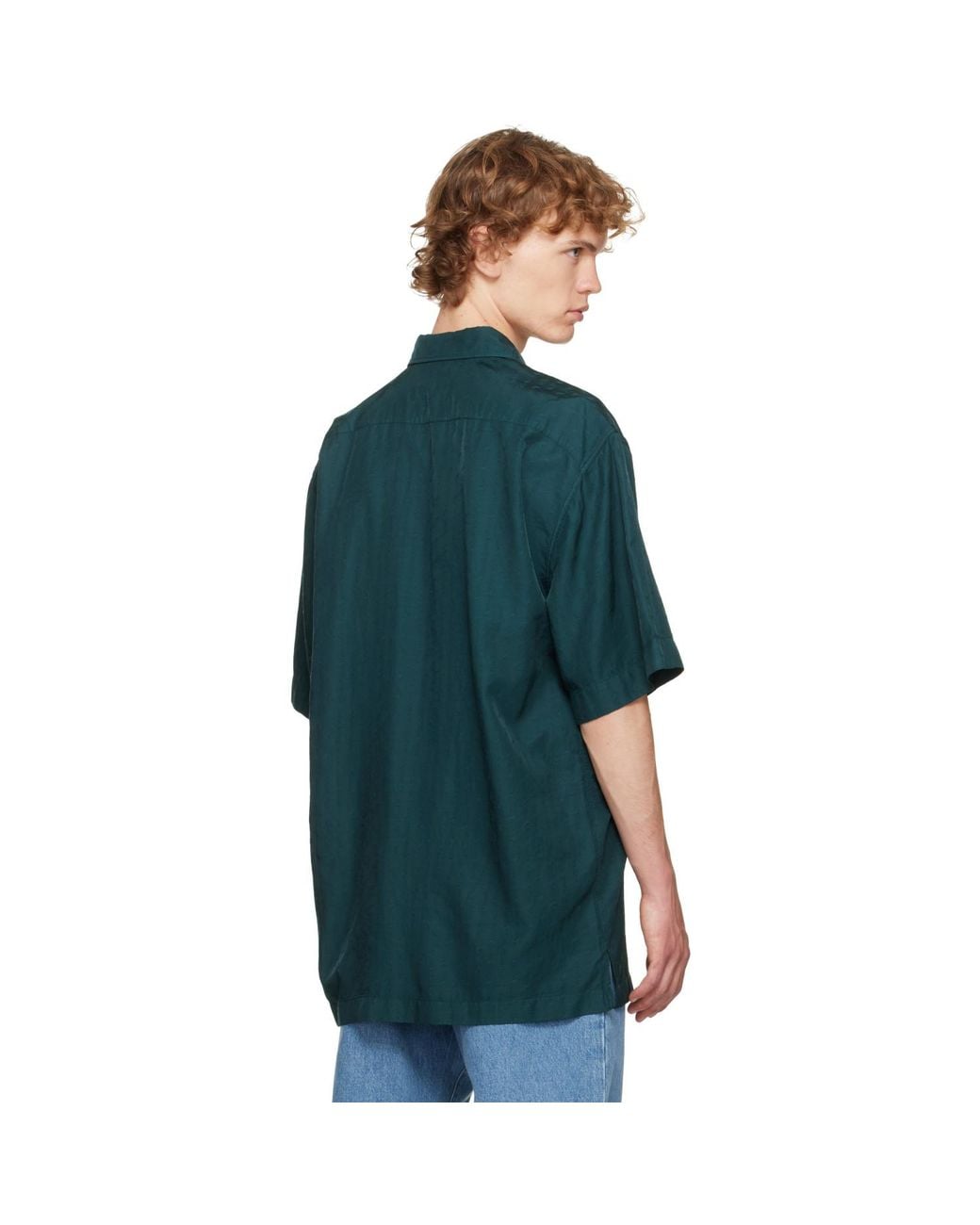 Dries Van Noten Green Floral Shirt for men