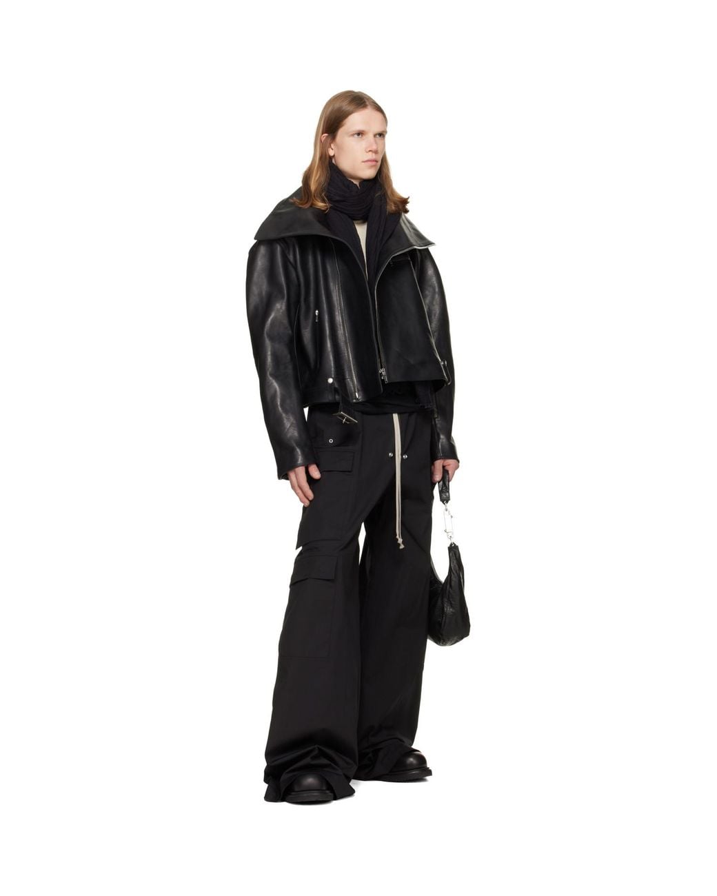 Rick Owens Black Tower Giglio Mega Scarf for men