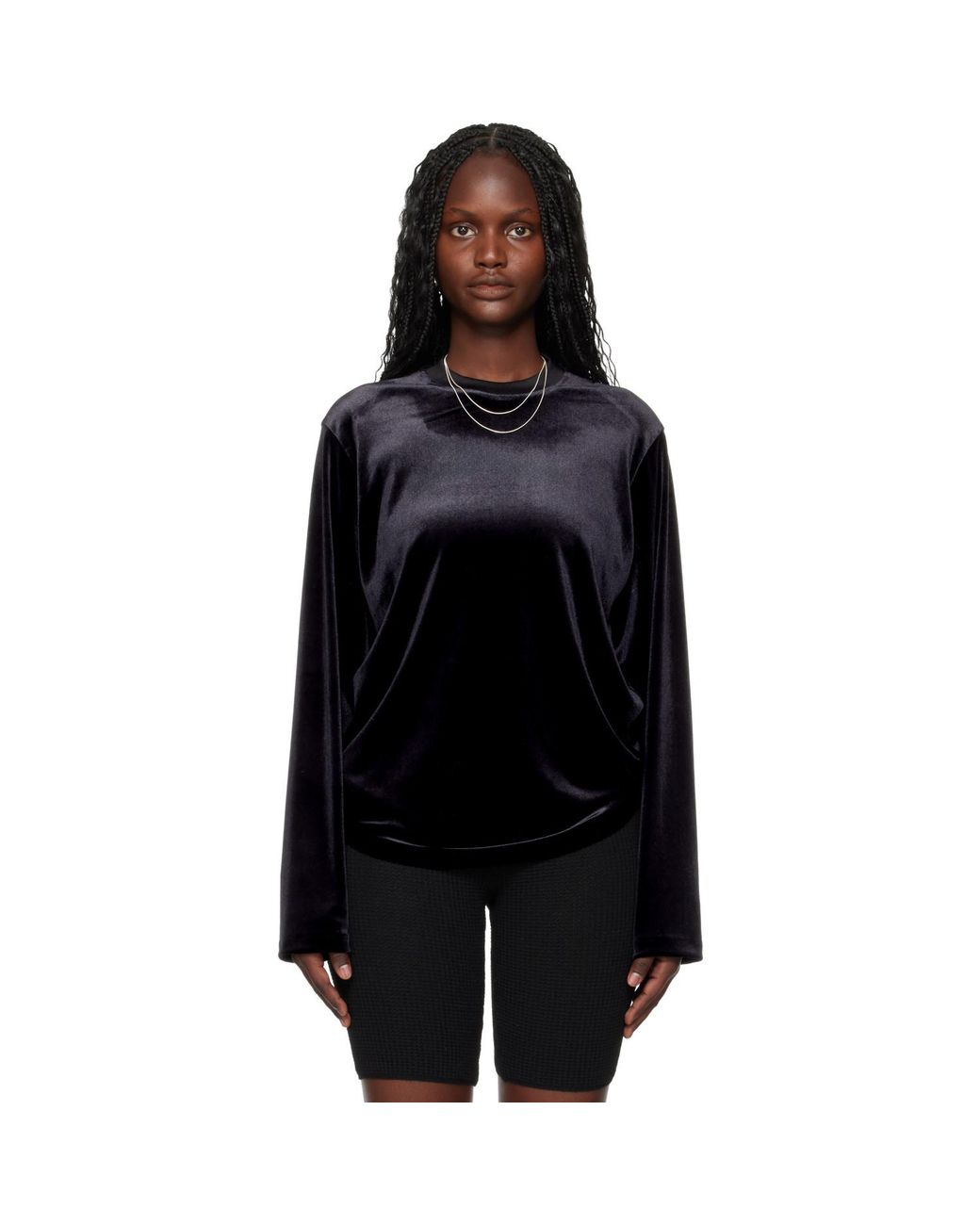 Fear Of God Black Holiday Velour Classic Long Sleeve T-Shirt