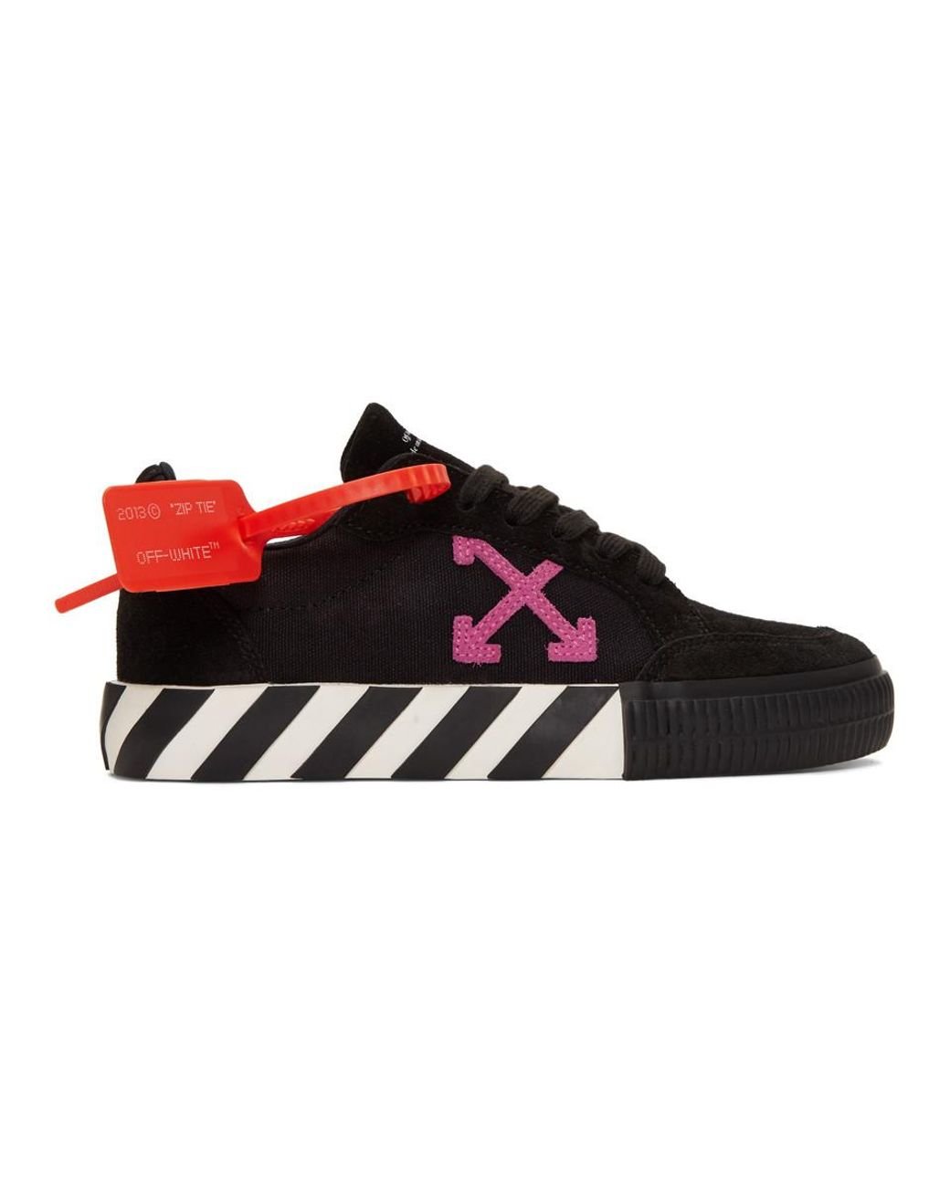 Off-White c/o Virgil Abloh Black And Pink Low Vulcanized Sneakers | Lyst