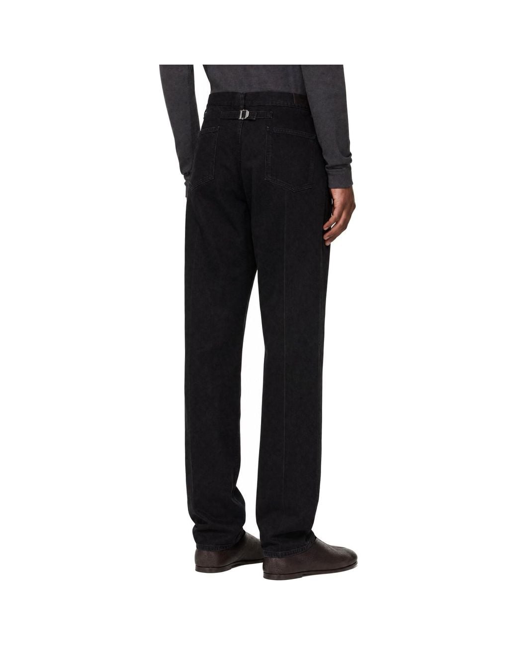 Lemaire Black Straight Leg 5 Pockets Jeans for men