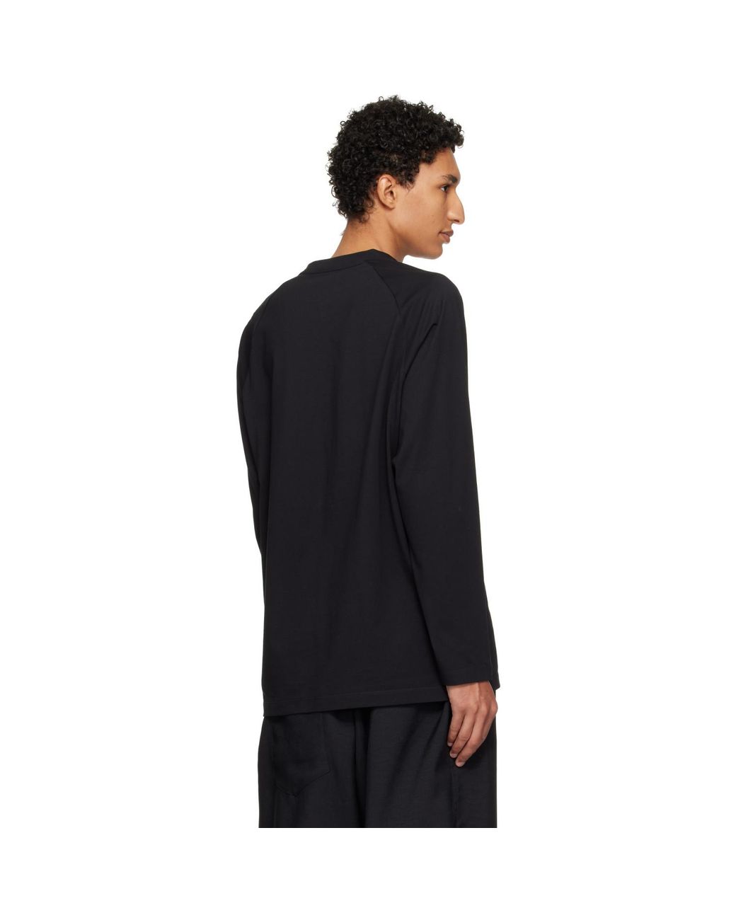 Y-3 Black Oversized Gradient Stripes Long Sleeve T-Shirt for men