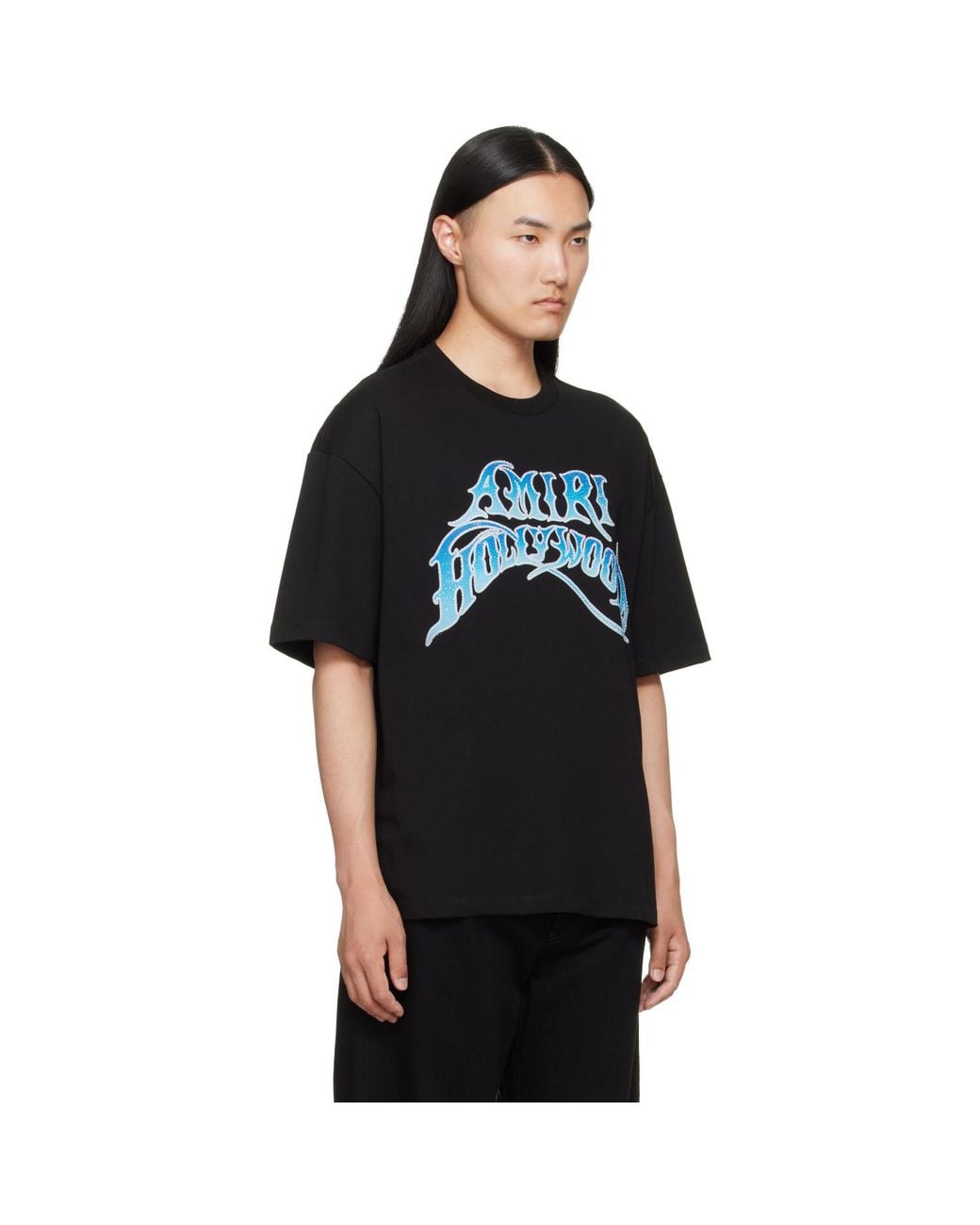 Amiri Black Crystal Skater T-Shirt for men
