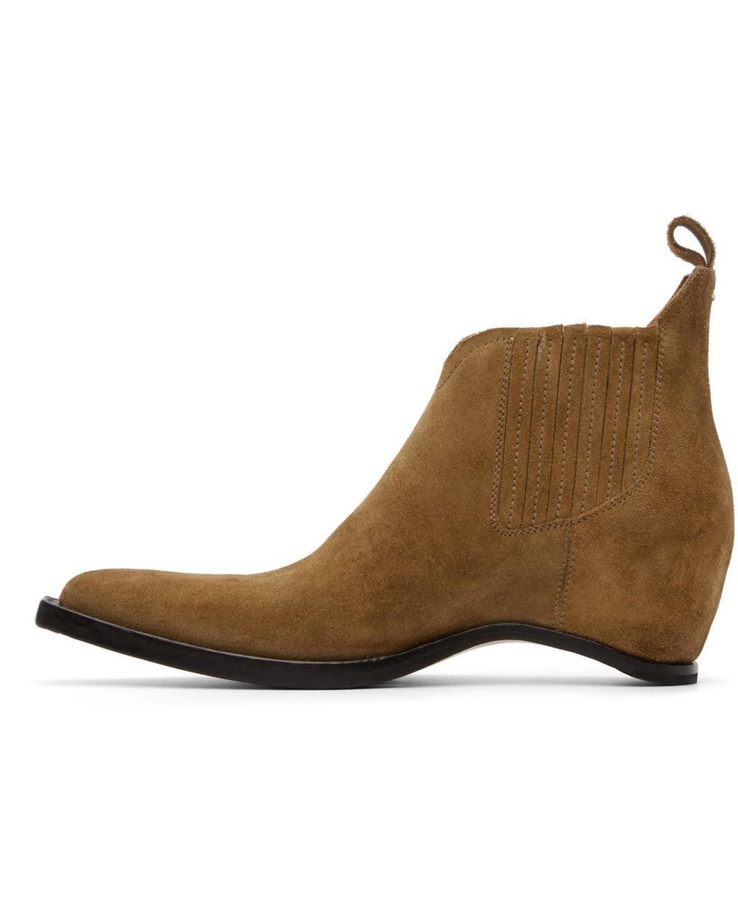 Maison Margiela Brown Tan Heel-Less Western Chelsea Boots