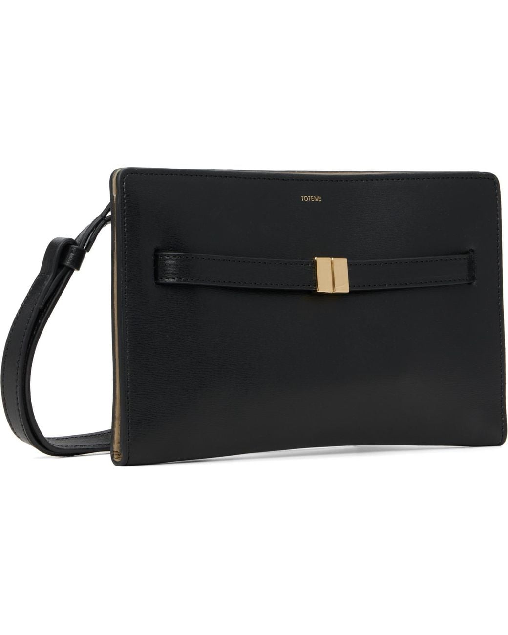 Totême Black Belted Leather Crossbody Bag