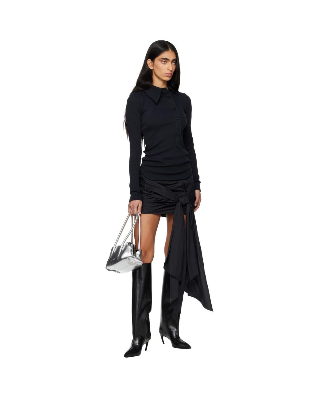 The Attico Black Lea Tall Boots