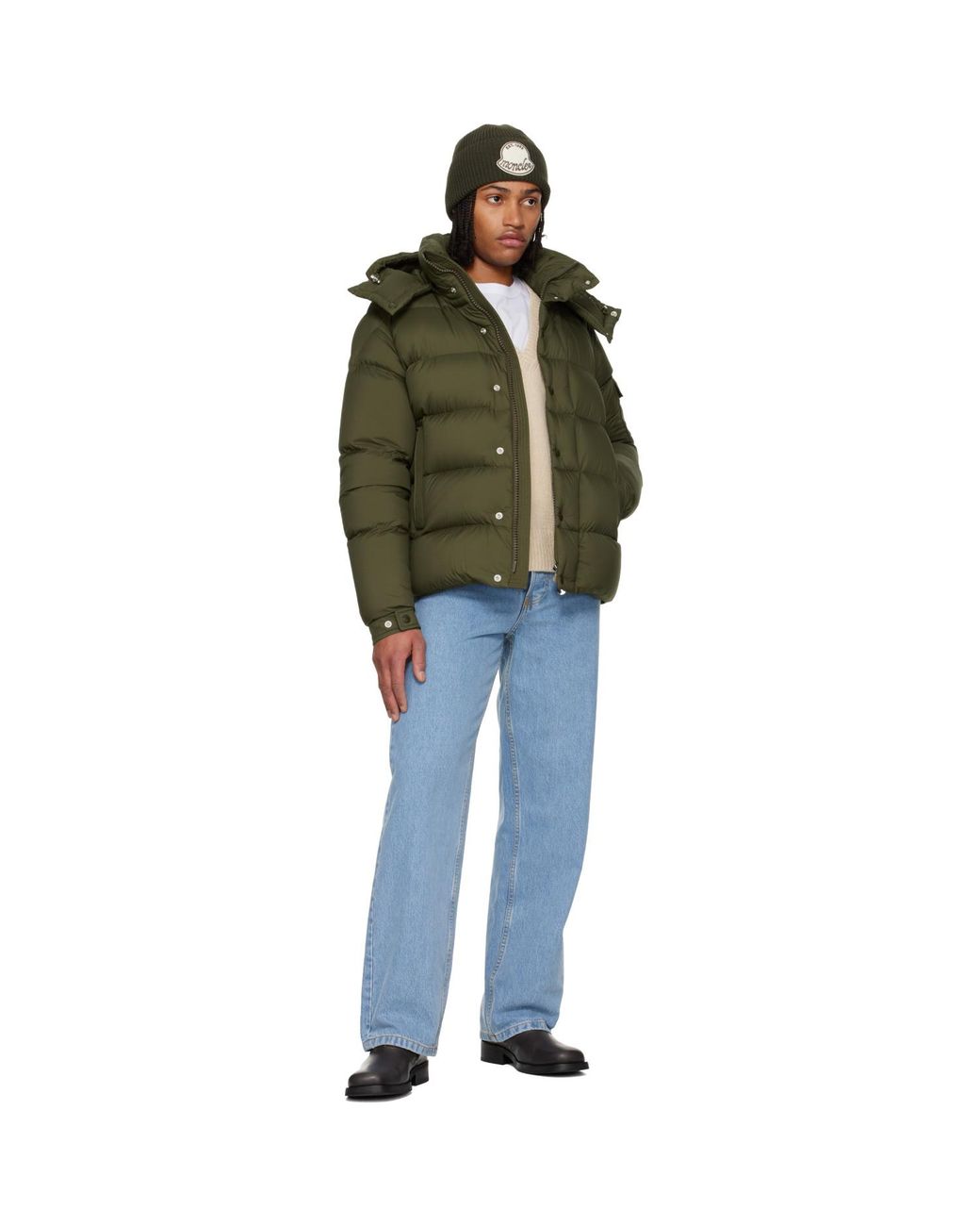 Moncler Green Maya 70 Hooded Short Down Jacket for men