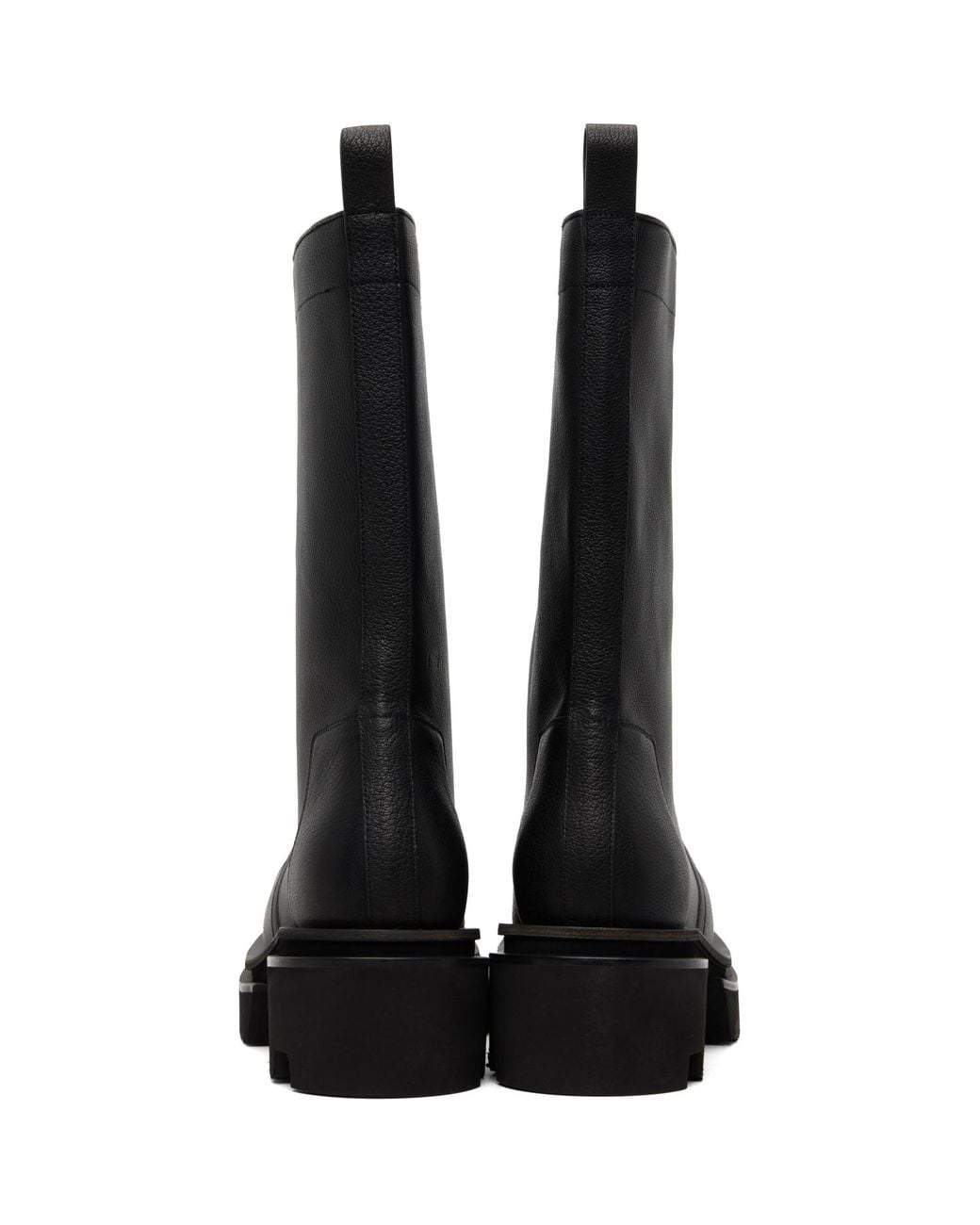 Rick Owens Black Temple Calf Pull On Bogun Boots for men