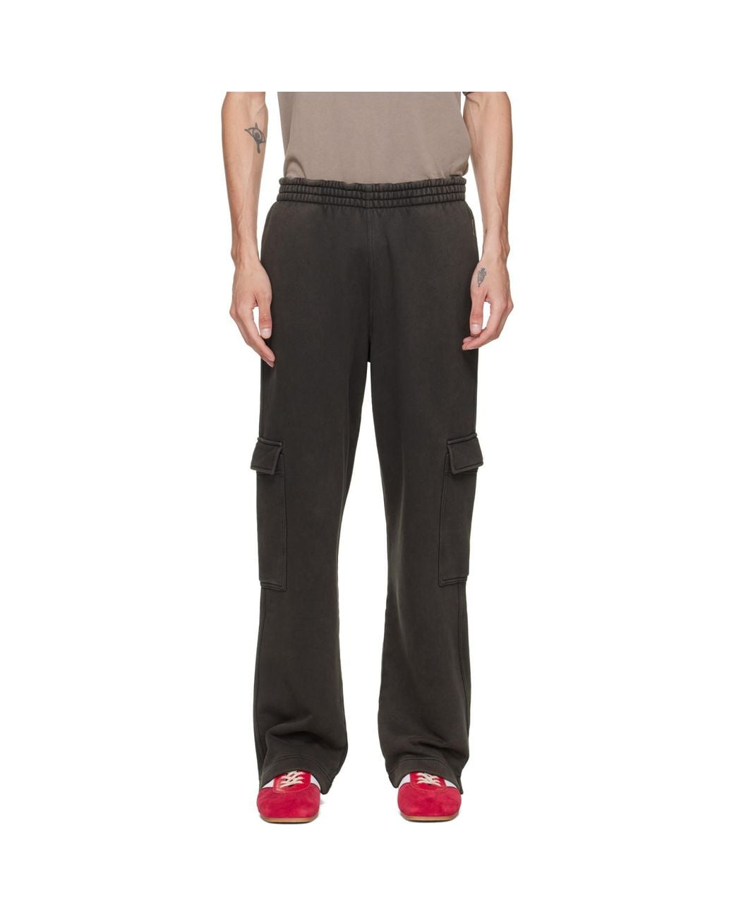 Represent Black Initial Cargo Sweatpants for men