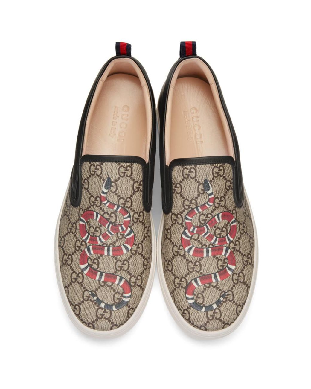 Gucci Black Snake Dublin Slip-on Sneakers for Men | Lyst