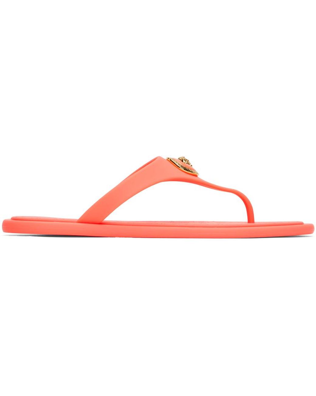 Versace Alia Flat Rubber Sandals in Black | Lyst