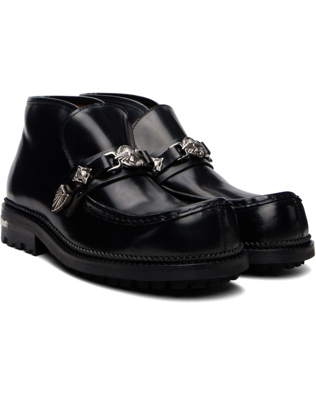 Toga Virilis Black Leather Boots for men