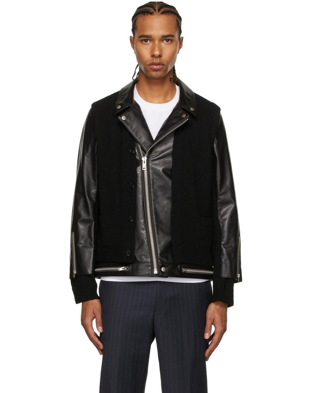 Undercover Wool & Leather Jacket in Black for Men | Lyst