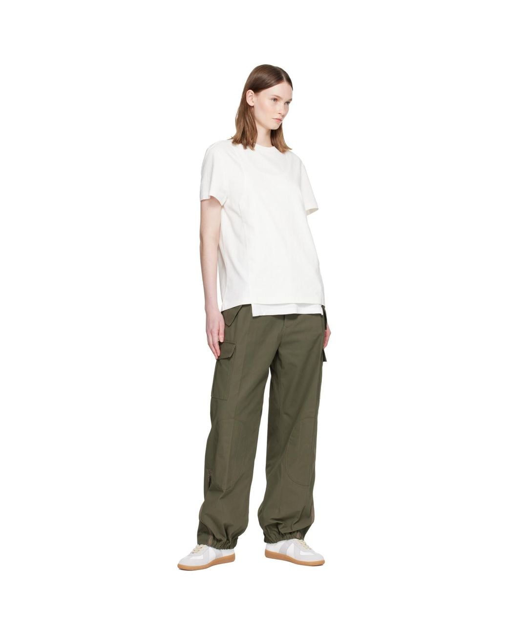 Maison Margiela Green Khaki Twill Cargo Pants