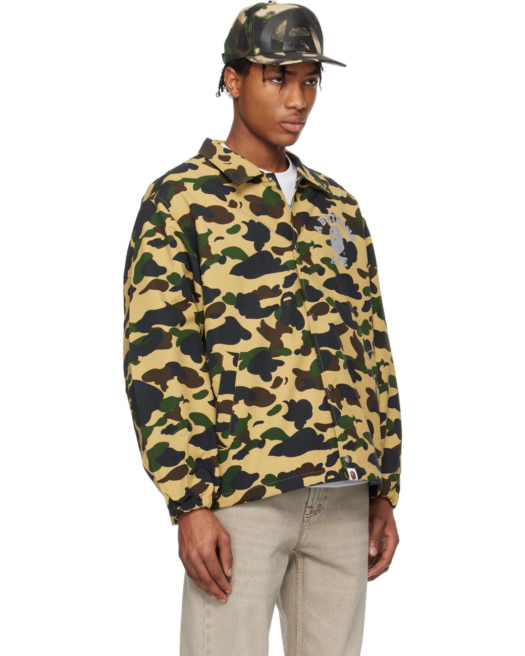 A Bathing Ape Khaki Gore-Tex Wind Stopper 1St Camo Relaxed Coach