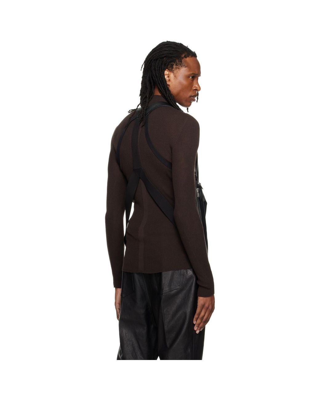 Rick Owens Black Tower Temple Leather Vest for men