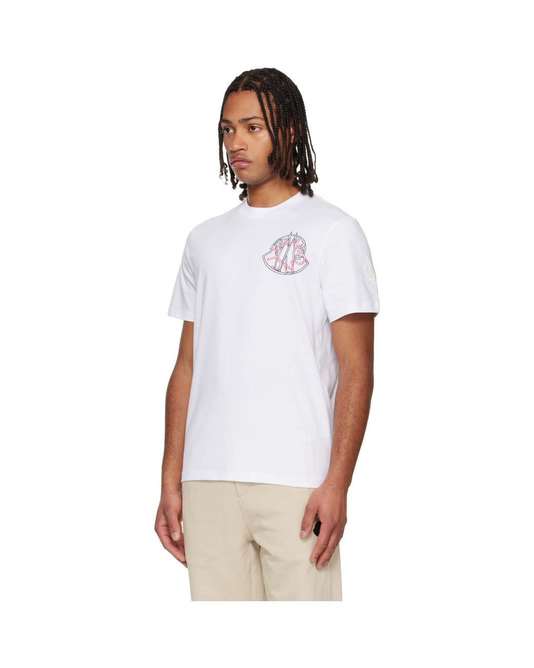 Moncler White T-Shirt for men