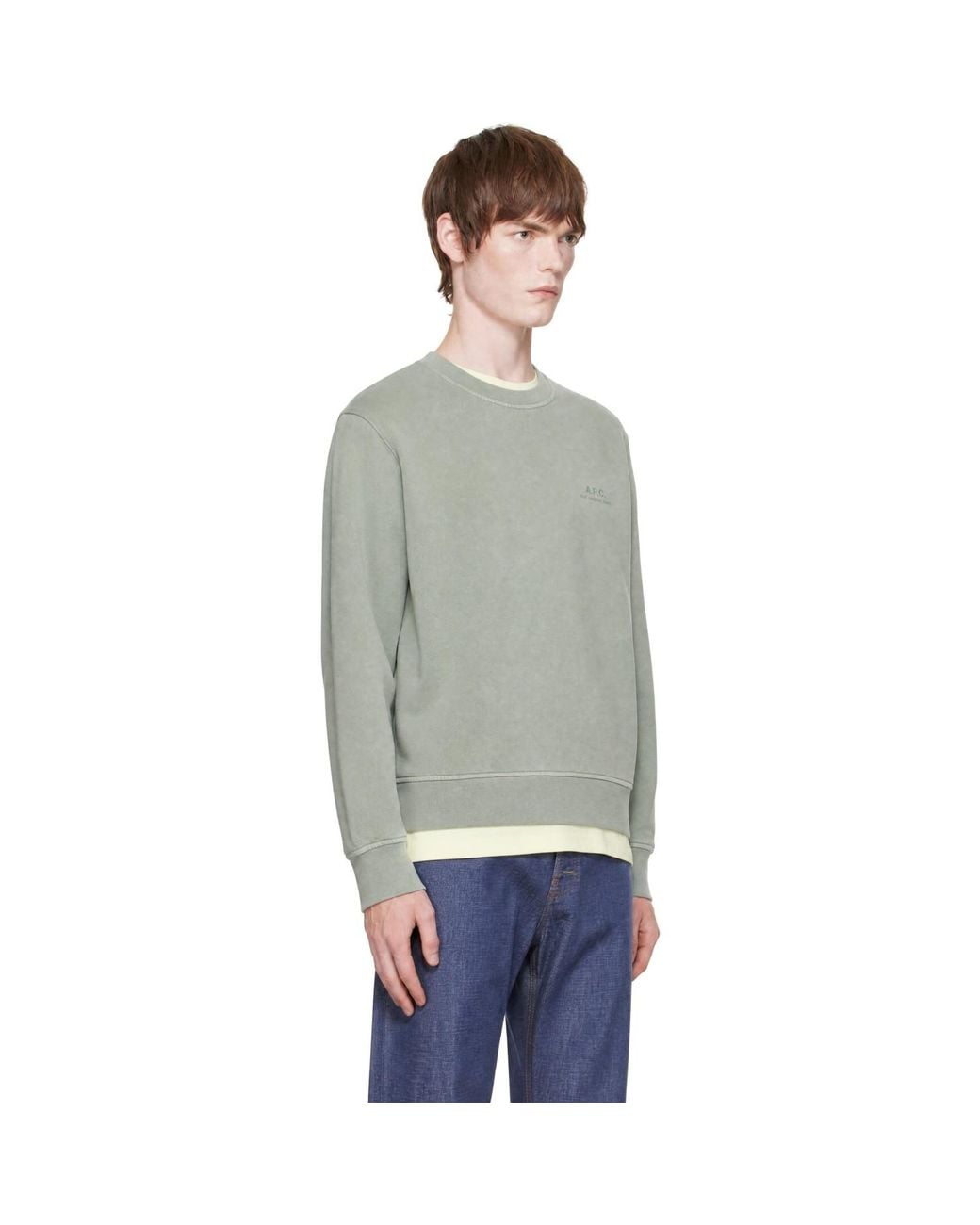A.P.C. Gray Loose-Fit Logo Sweatshirt for men