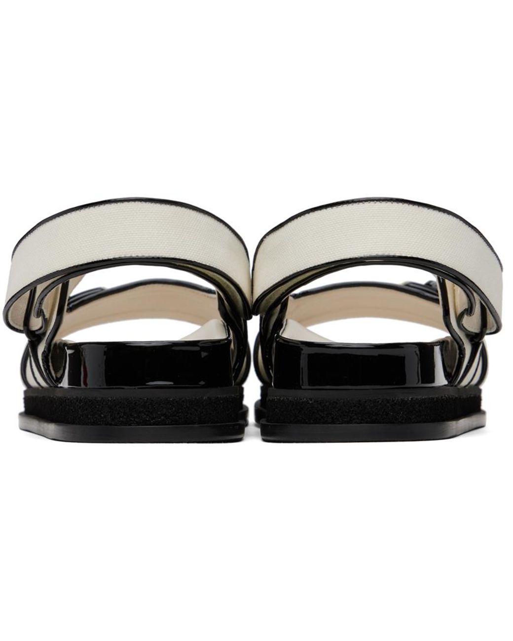 Jimmy Choo Elyn Flat Linen And Leather Sandals in White | Lyst Canada
