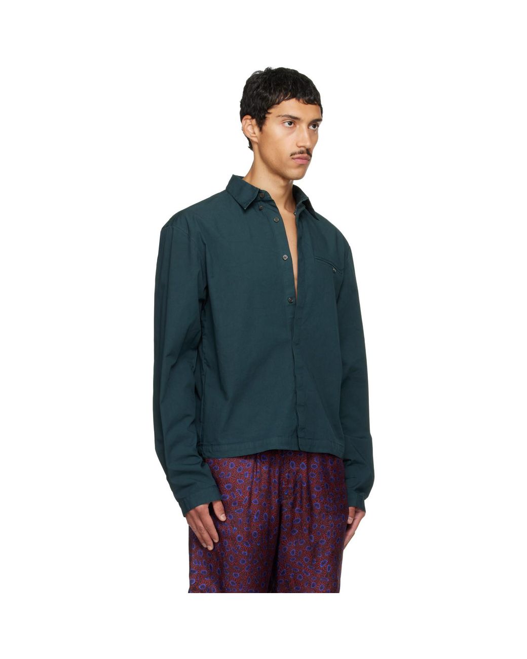 Dries Van Noten Blue Cotton Shirt for men