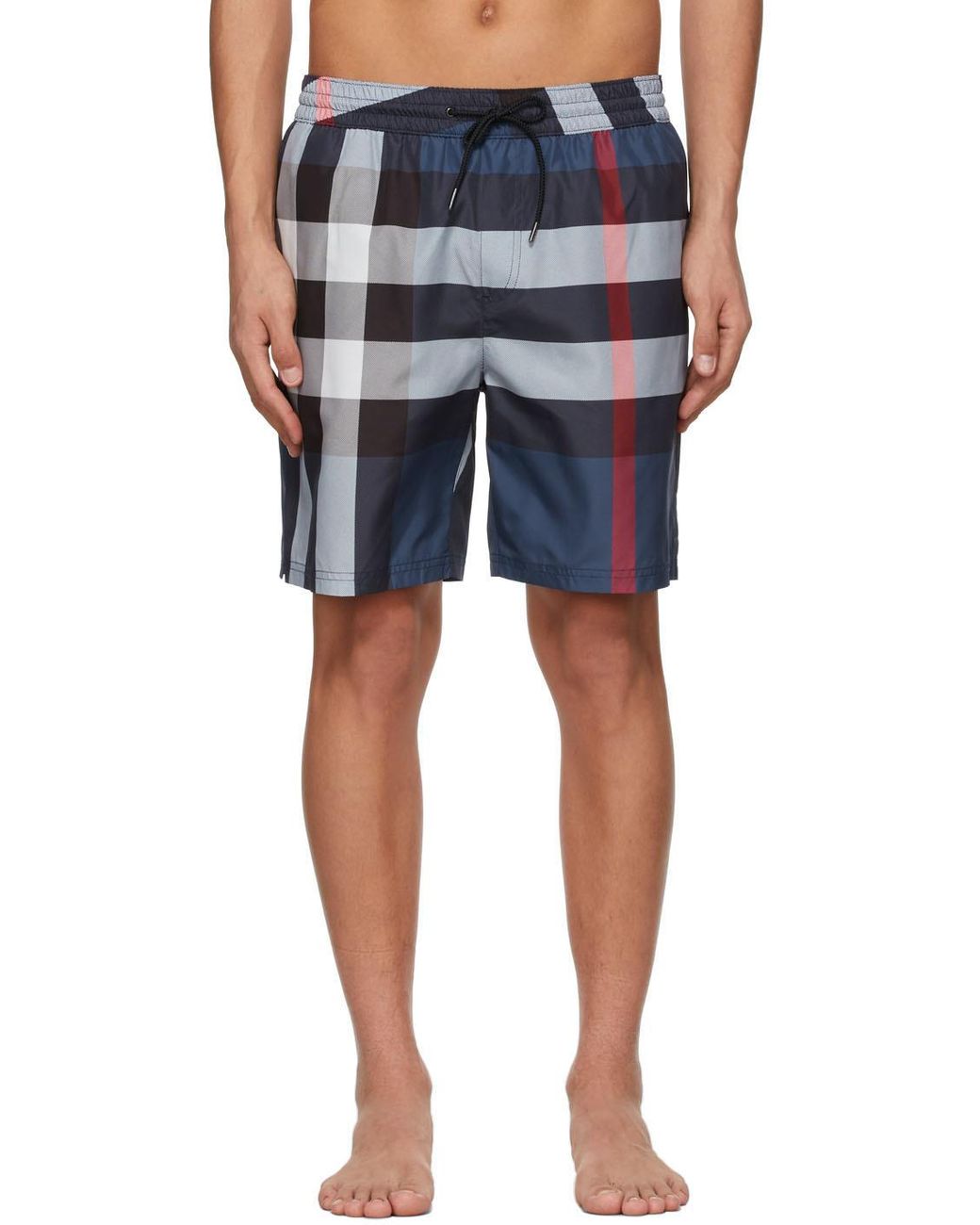 Burberry Check Guildes Swim Shorts in Blue for Men | Lyst UK