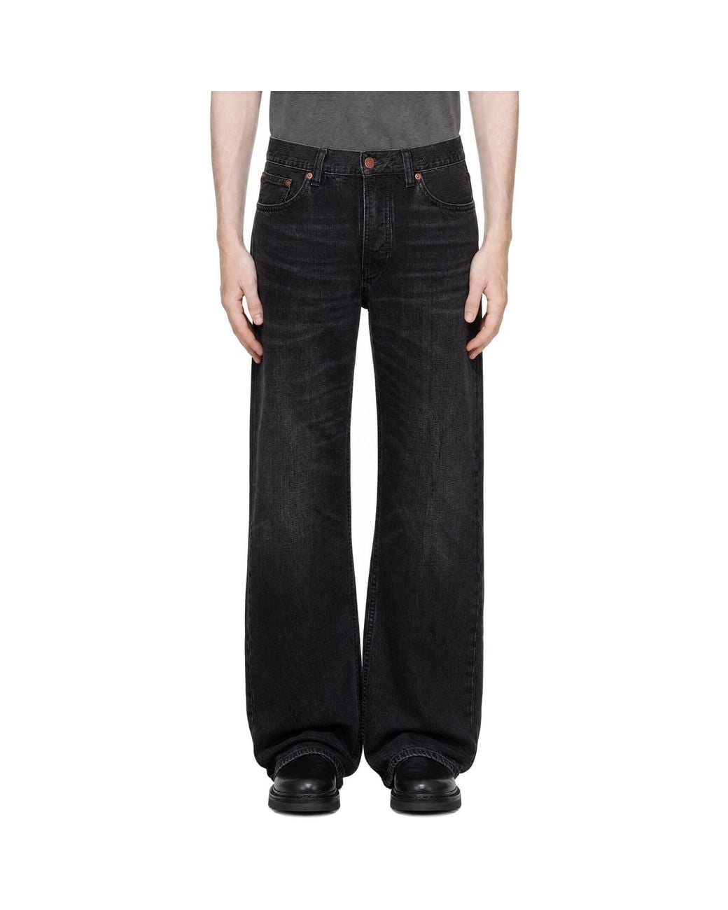 Nudie Jeans Black Flare Glenn Jeans for men