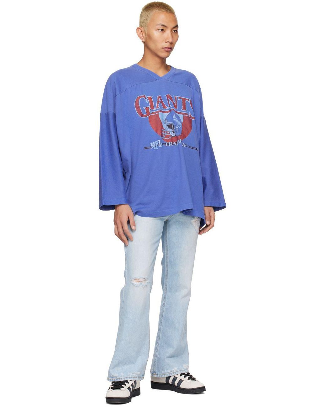 ERL Print Long Sleeve T-shirt in Blue for Men | Lyst