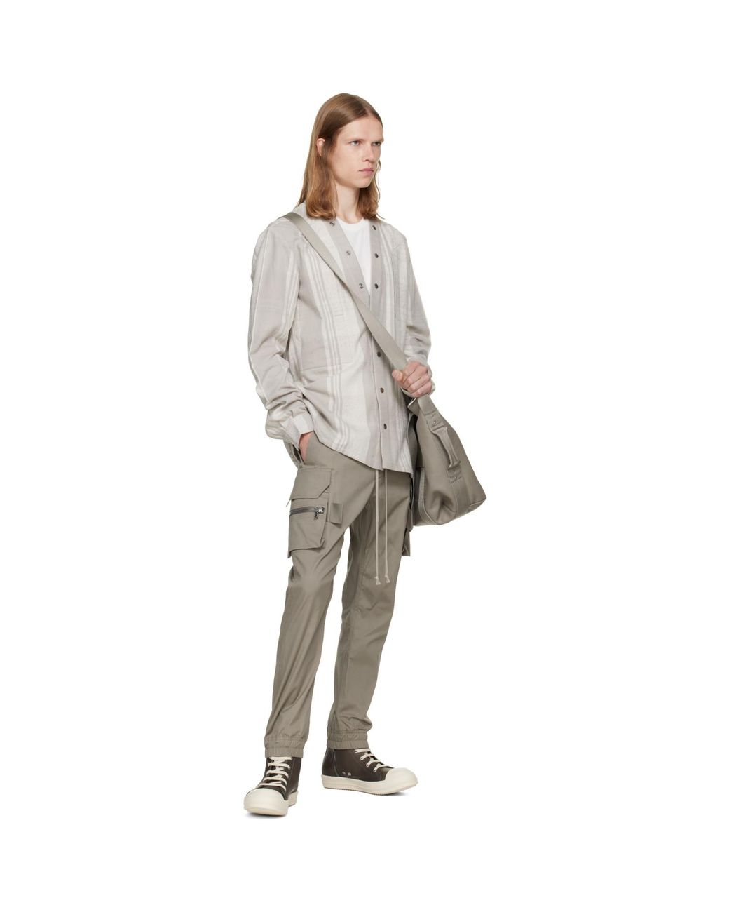 Rick Owens Gray Tower Mastodon Cargo Pants for men