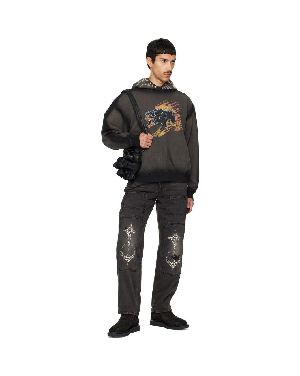 THUG CLUB Black Hotheaded Jamong Hoodie for men