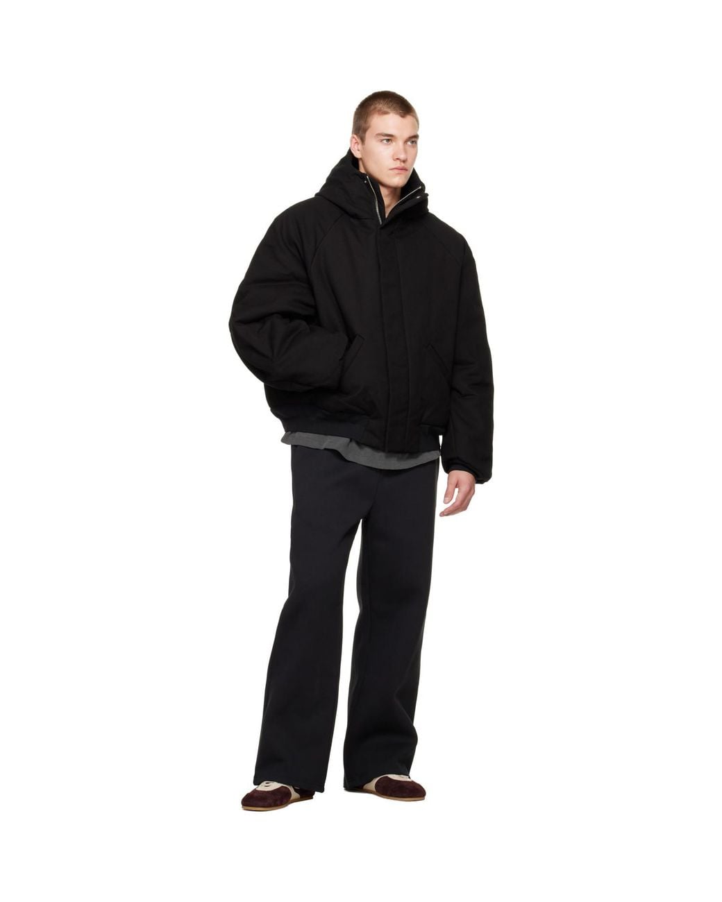 Seventh Black Orb Puffer Coat for men