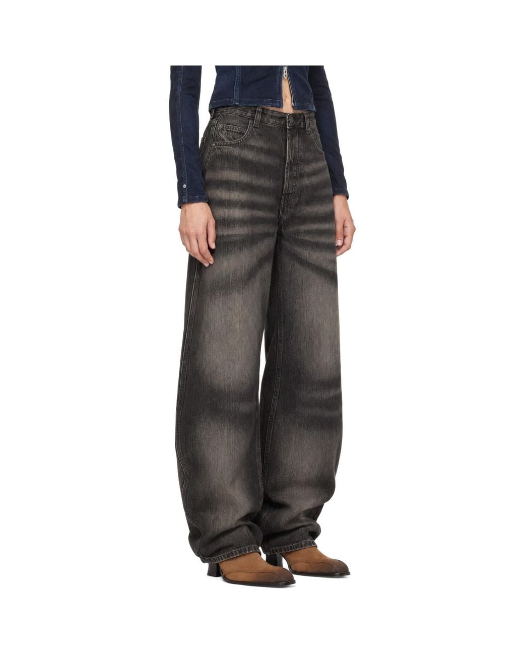 DIESEL Black Relaxed High Waist 1987 D-Khelz Jeans