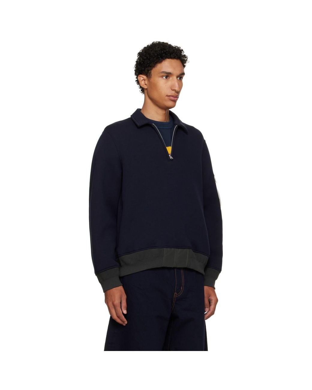 Sacai Blue Sponge Sweat Polo for men