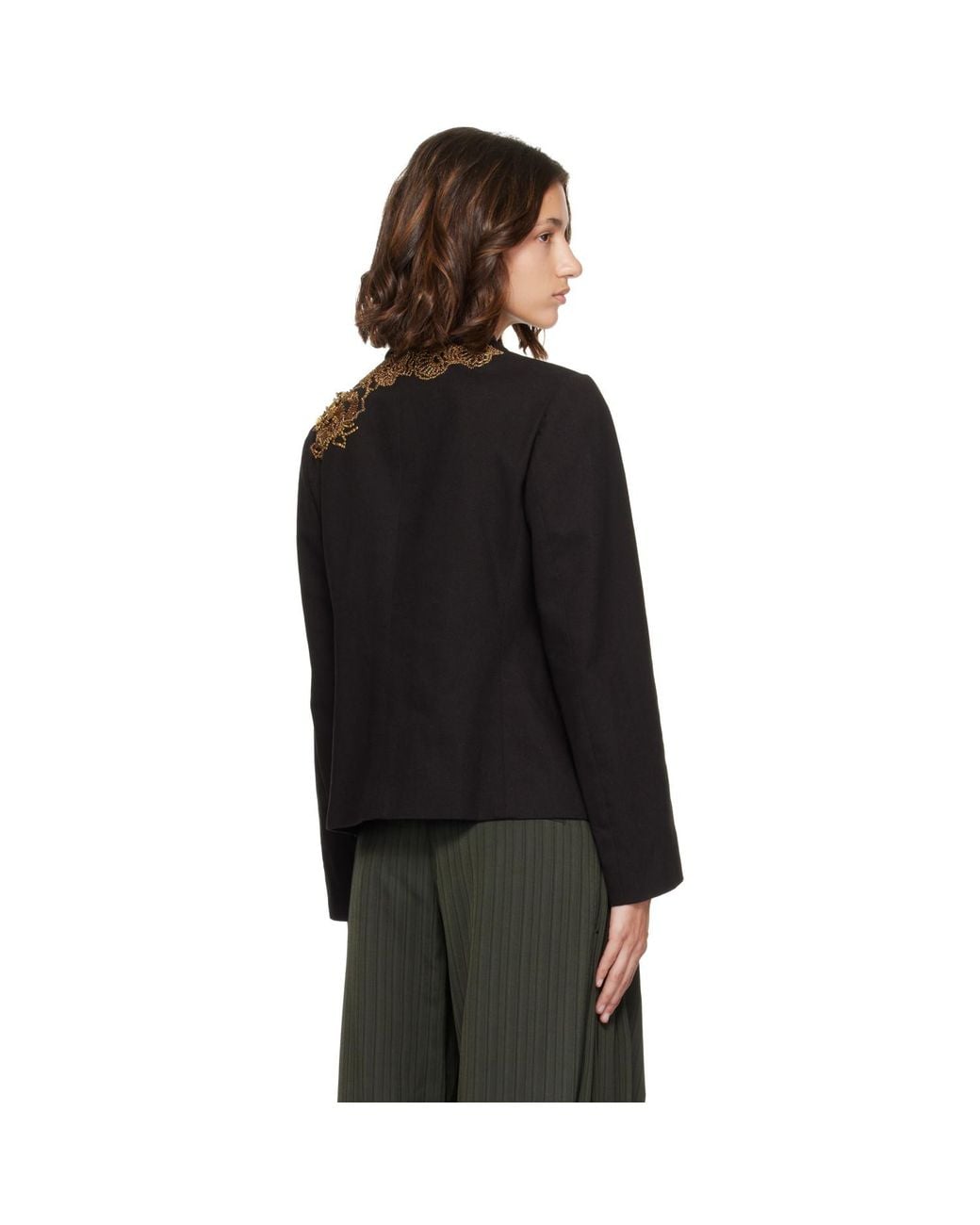 Dries Van Noten Black Embroidered Blazer