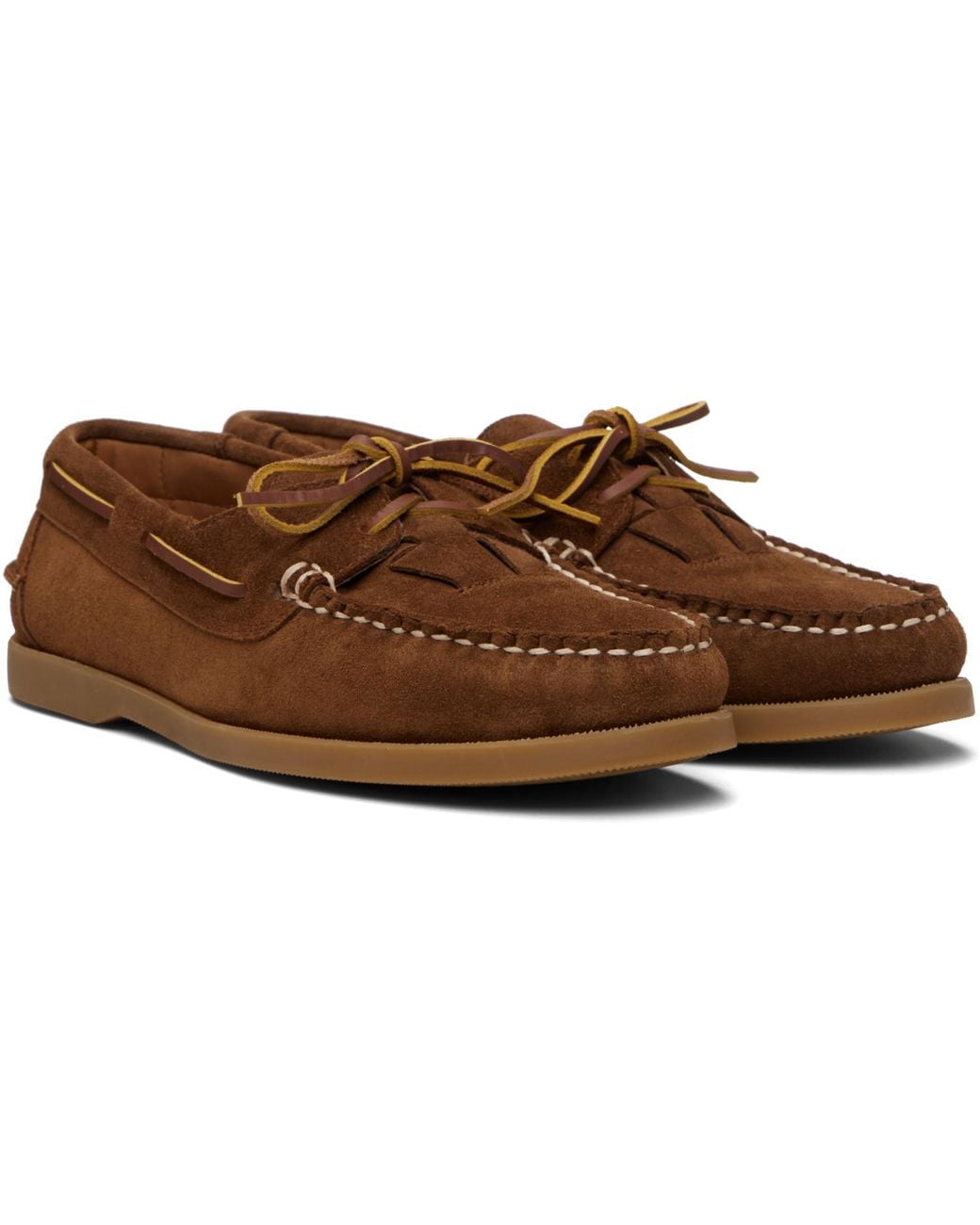 Hereu Brown Tan Saler Nautic Suede Boat Shoes for men