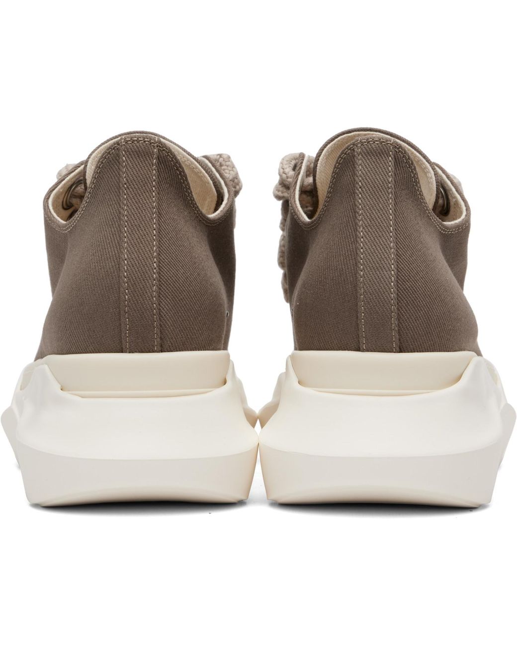 Rick Owens Gray Taupe Tower Jumbolace Abstract Low Sneaks Sneakers for men