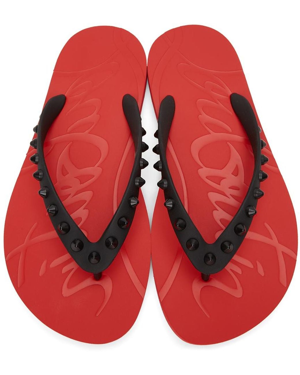 red bottom flip flops