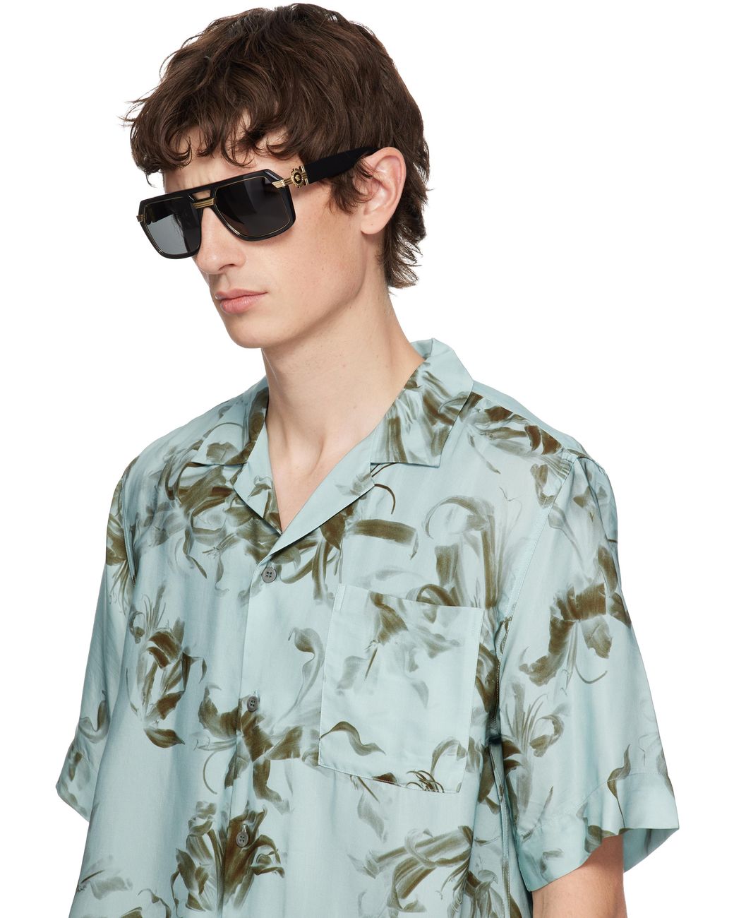 Versace Black Vintage Icon Pilot Sunglasses for men