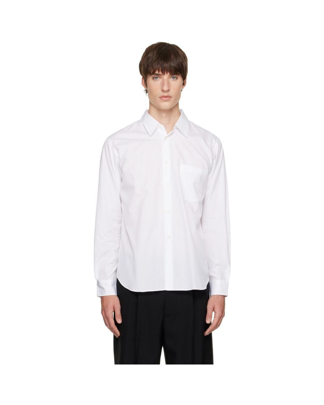 Comme des Garçons White Cotton Poplin Shirt for men