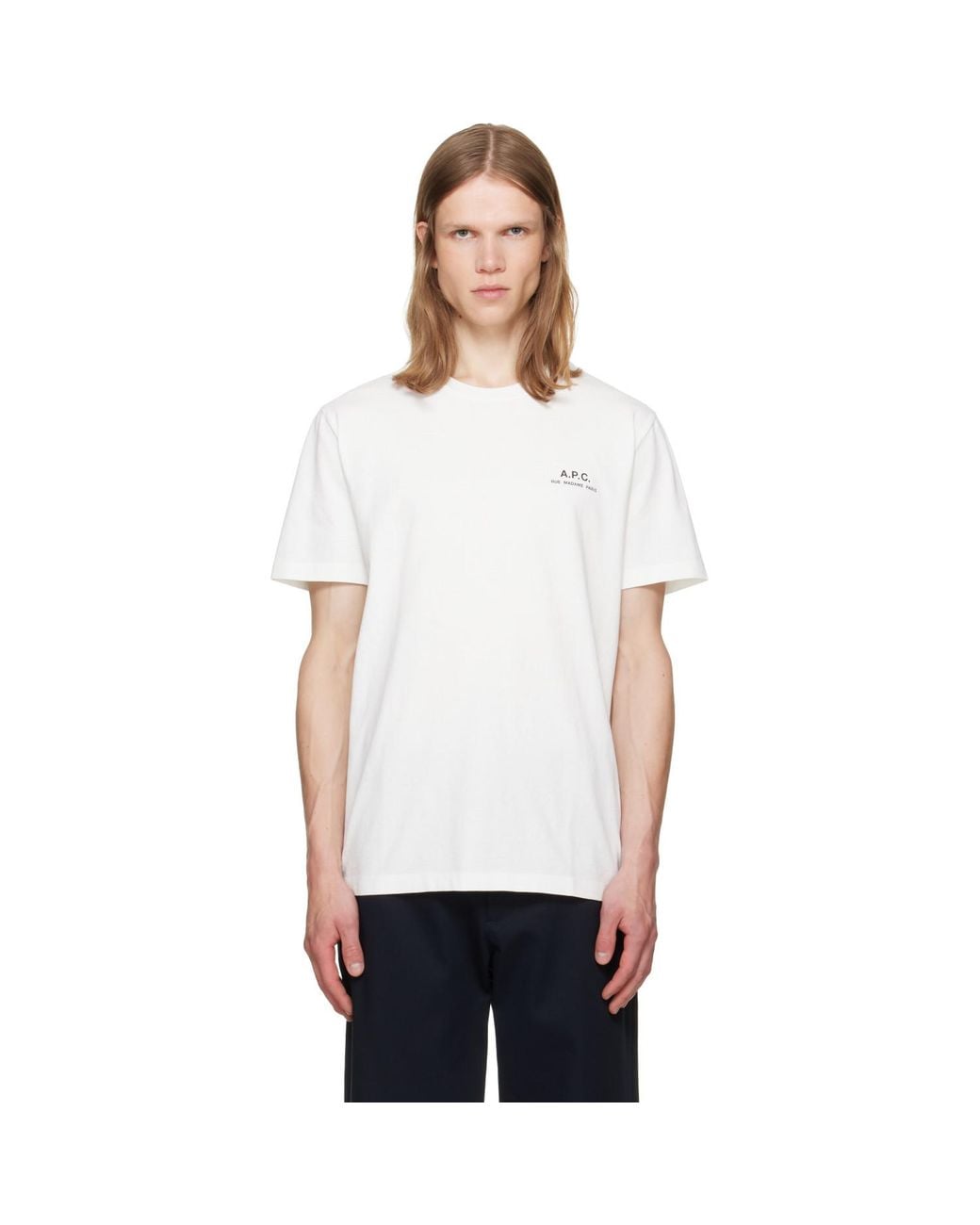 A.P.C. White Rue Madame' Logo T-Shirt for men