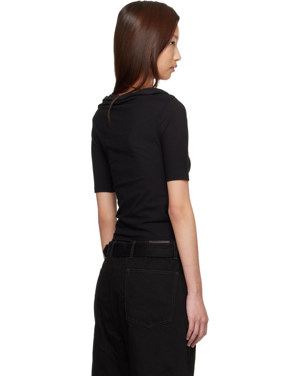 Lemaire Black Short Sleeve Twisted T-Shirt