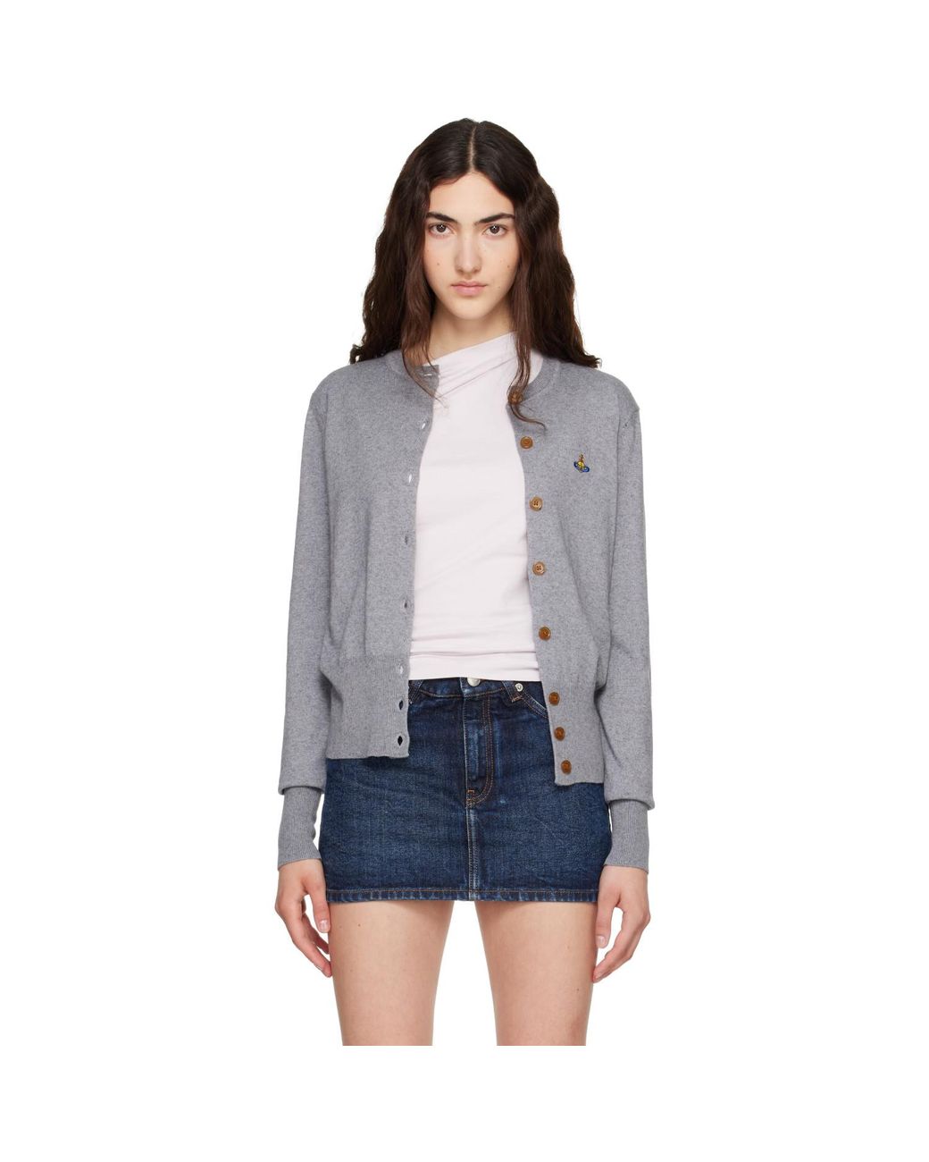 Vivienne Westwood Blue Bea Cropped Cardigan