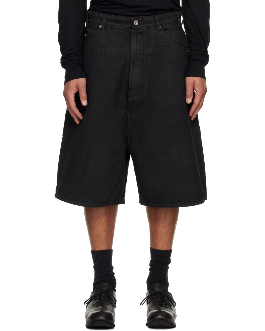 パンツ DET BLEV SENT Wax Coating Jorts Det Blev Sent Waxed Denim Shorts in Black for Men | Lyst