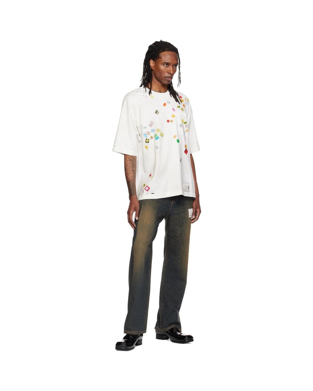 Maison Mihara Yasuhiro White Price Tag Sticker Printed T-Shirt for men