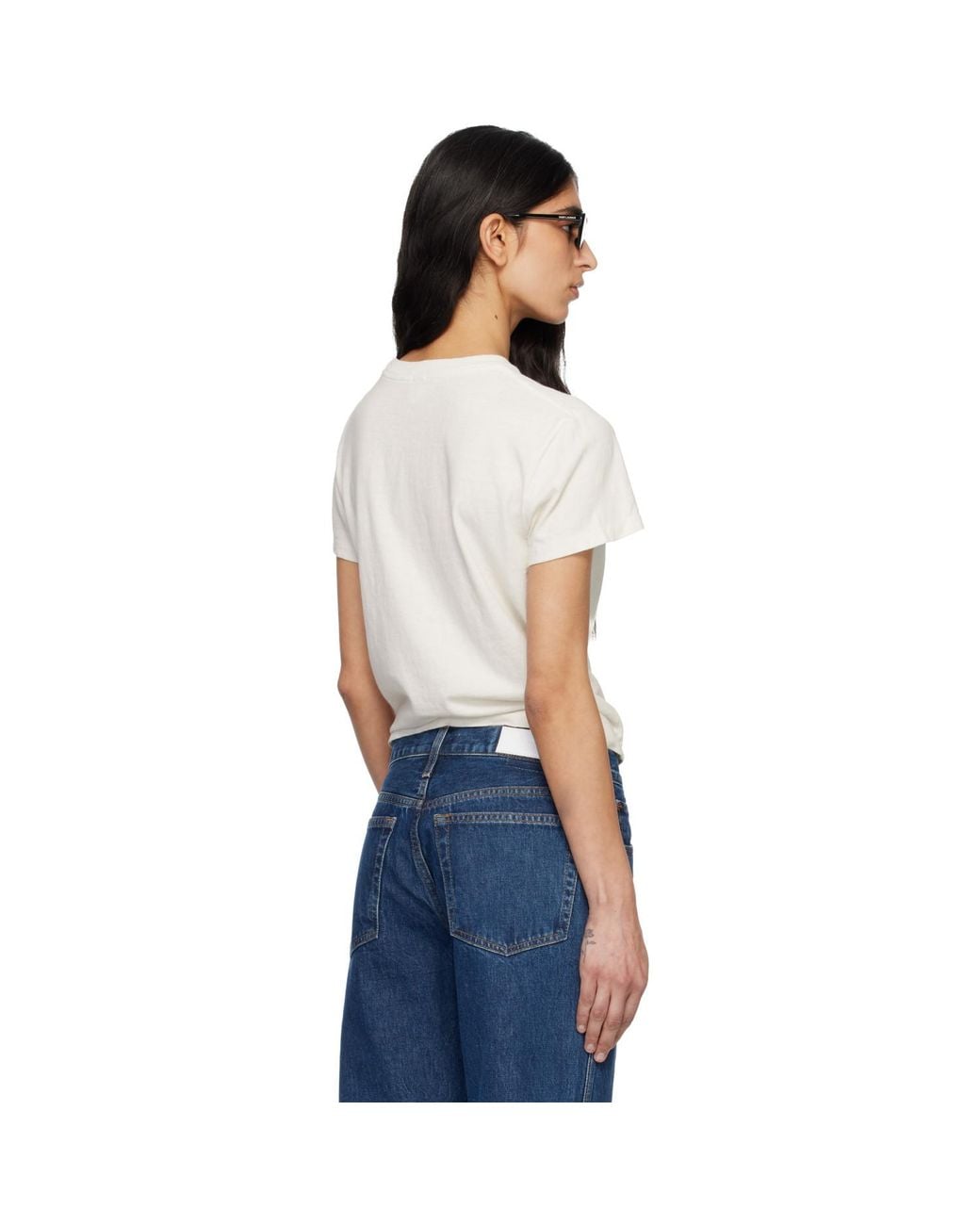 Re/done Blue Off- Classic 'Lucky You' T-Shirt