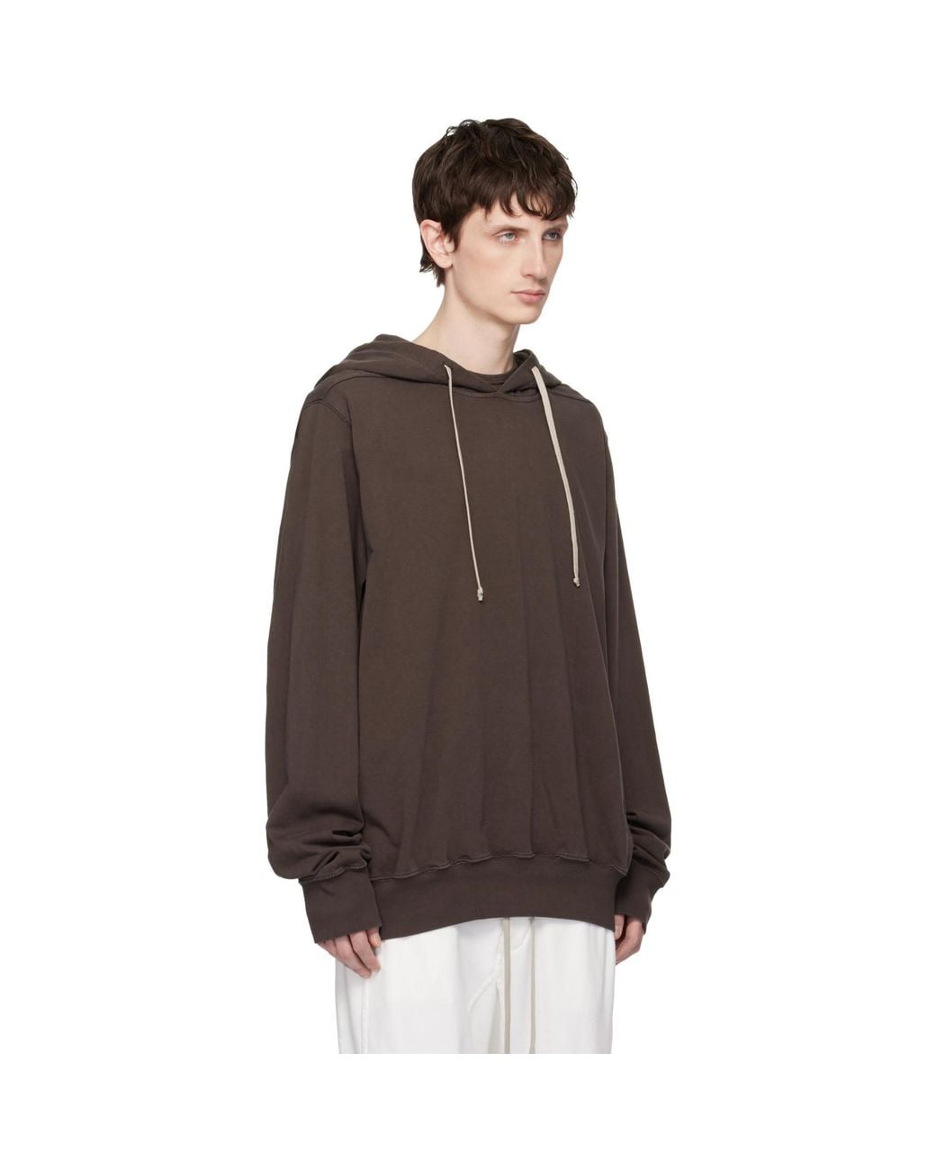 Rick Owens Brown Temple Oversized Hoodie for men